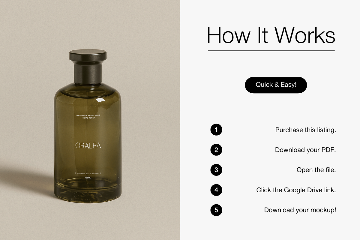 Cosmetic Glass Bottle Mockup, a Packaging Mockup by Digital Asset Co (Photo 4 of 4)