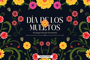 Día de los Muertos Flourish Ornament, a Seasonal Illustration by Invisual Studio