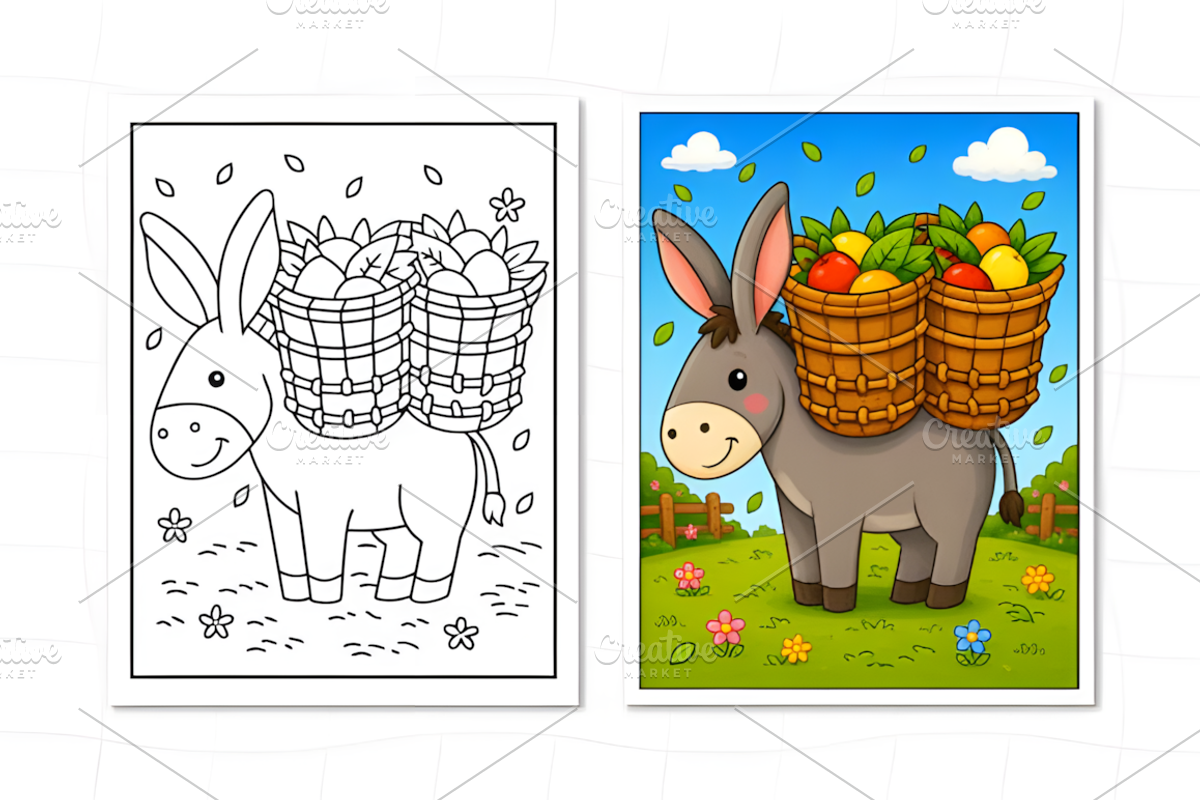 Farm Animals Coloring Pages for Kids, an Animal Illustration by Coco Bloom (Photo 8 of 8)
