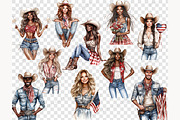 Patriotic 4th of July Clipart, a Person Illustration by GlamArtZhanna (Thumbnail 8 of 8)