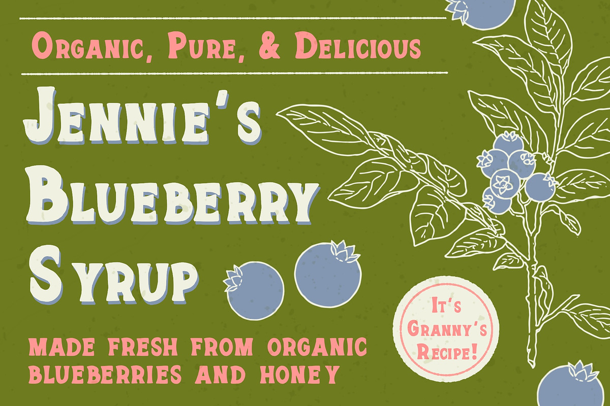 Vintage Advertisement Font, a Font by Liz Kohler Brown (Photo 2 of 5)
