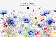 Watercolor Purple Poppy Clipart Set, a Decorative Illustration by Patishop Art (Thumbnail 1 of 4)