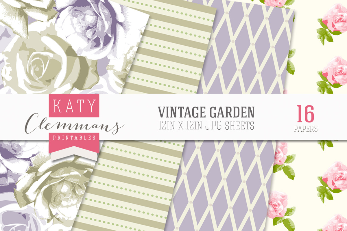 Vintage Garden papers preview 5