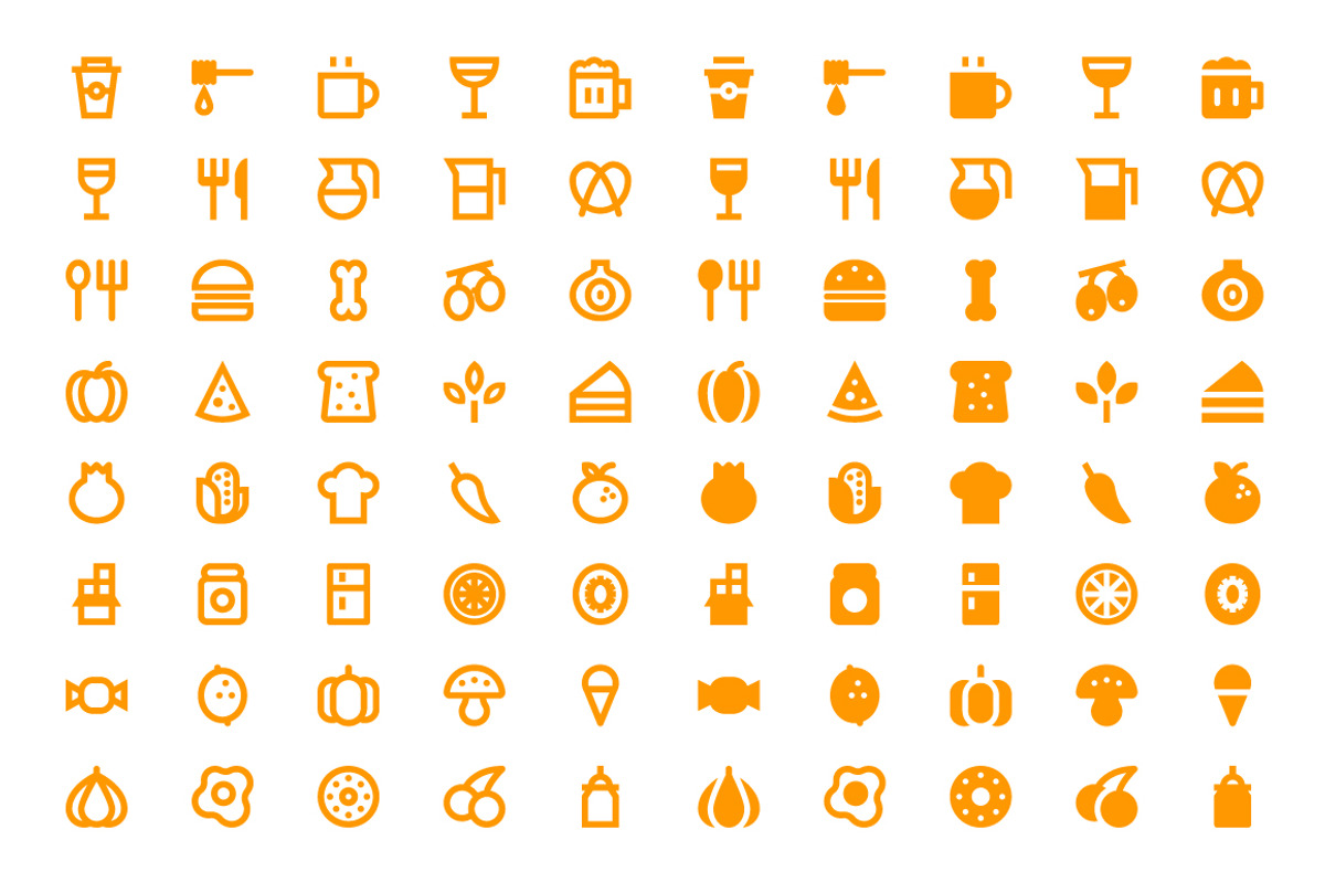 340 Food and Drinks Material Icons, a Solid Icon by Creative Stall (Photo 3 of 7)