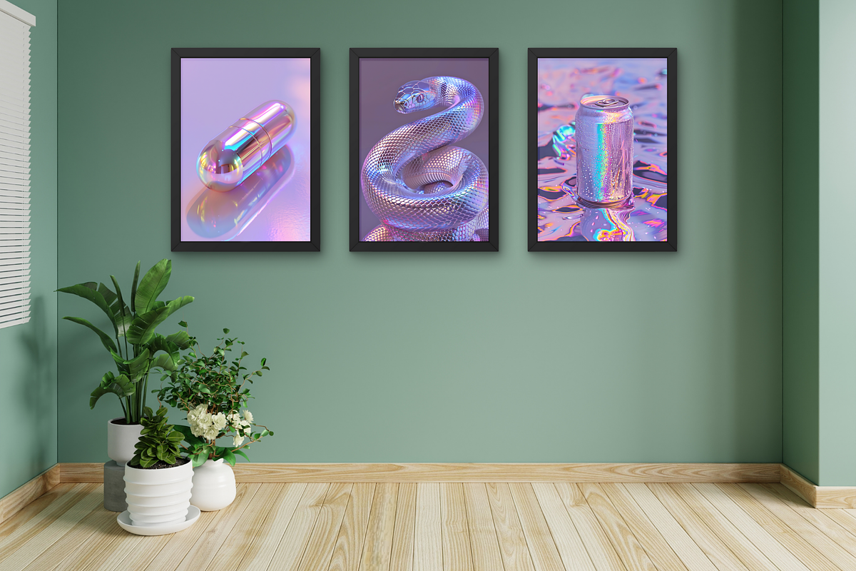 Metallic Holographic Art Prints Set, a Decorative Illustration by Artimind Studio (Photo 5 of 11)