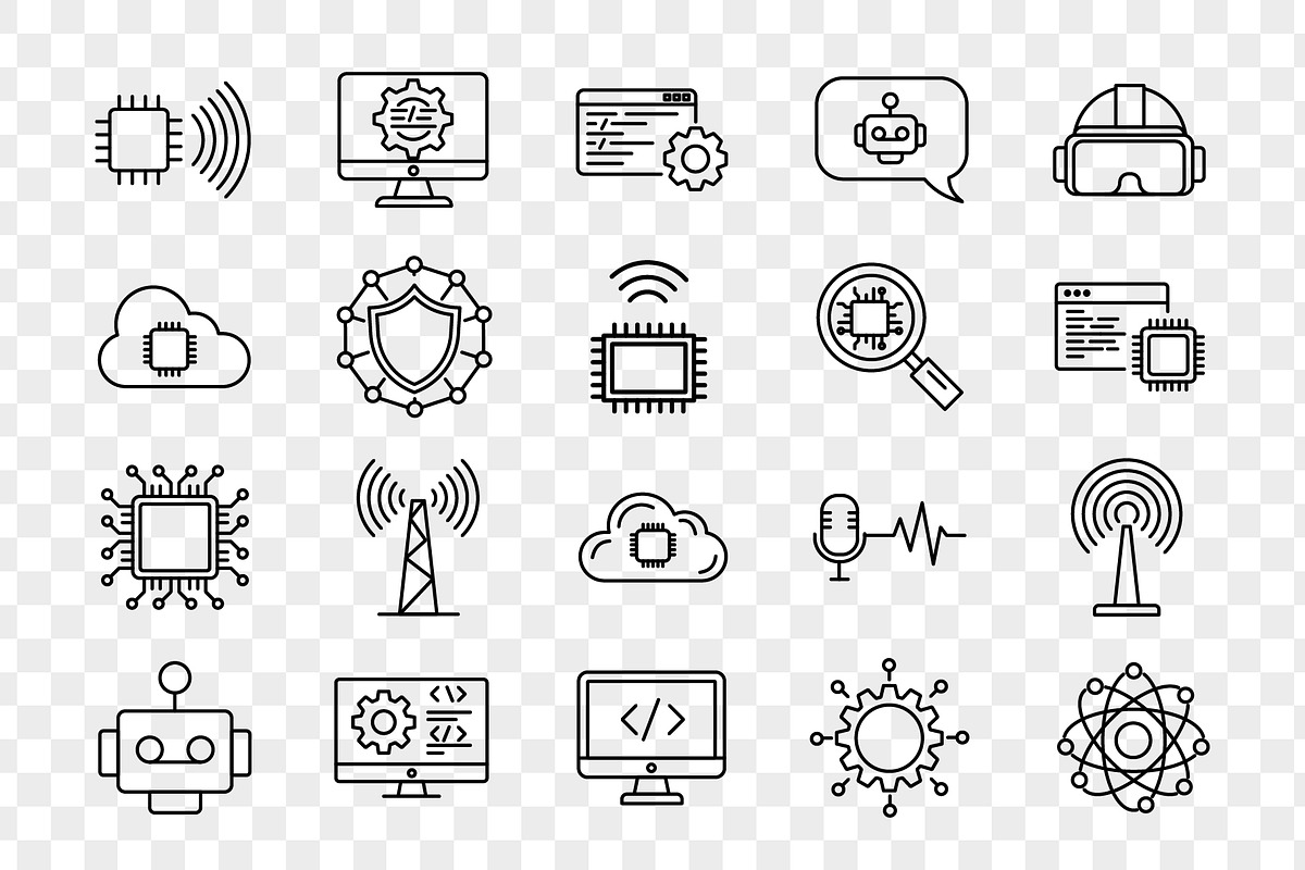 AI Future Technology Icon Set, an Outline Icon by Unique Design Team (Photo 3 of 3)