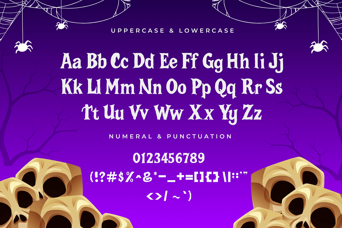 Mantra – Modern Halloween Font, a Blackletter Font by overlaytemplates (Photo 4 of 5)