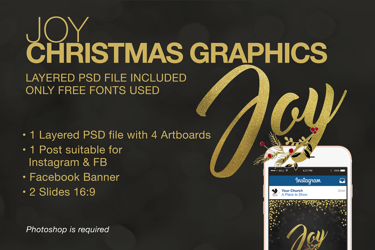 Joy Christmas Graphics, a Graphic by Messenger Graphics