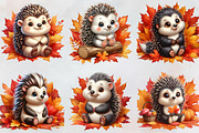 Cute Autumn Hedgehog Clipart, a Seasonal Illustration by Craft Nest (Thumbnail 3 of 3)