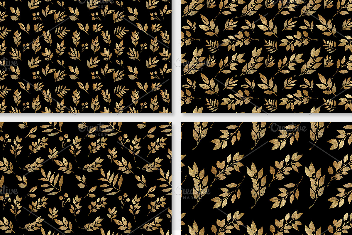Gold Leaves, Wreaths & Patterns, an Object Graphic by OM Creativ (Photo 5 of 7)