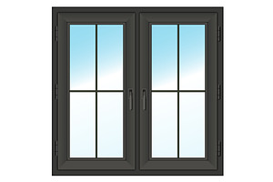 dark closed double window, an Object Illustration by piter.goskov