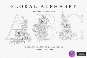 Procreate Floral Alphabet