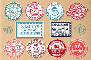 Christmas Post Stamp Stickers Bundle