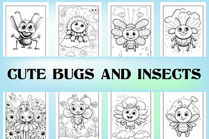 Cute Bugs And Insects Coloring Pages