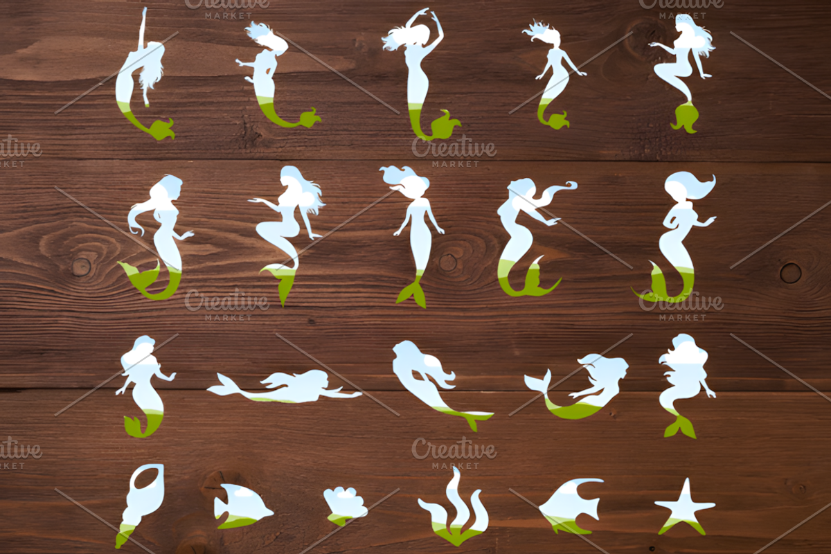 Editable Mermaid Canva Frames Bundle, a Marketing Template by Ink Gallery (Photo 3 of 3)