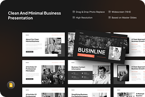 Clean Minimal Business Google Slide, a Presentation Template by SquidPixey