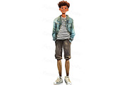 Happy teenager watercolor PNG set, a Person Illustration by Bubert Art (Thumbnail 6 of 8)