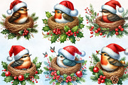 Christmas Bird Nest Clipart Bundle, a Seasonal Illustration by Rose Art (Thumbnail 3 of 7)