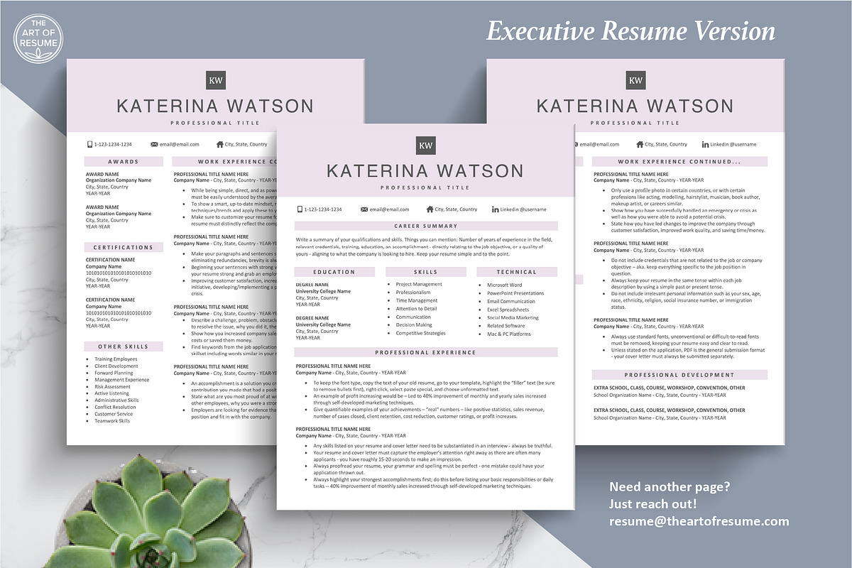 Pink Resume Template | Creative CV, a Resume Template by The Art of Resume (Photo 5 of 8)