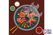 Hand Drawn Korean BBQ Illustration, a Food Illustration by MISS CHATZ (Thumbnail 2 of 3)