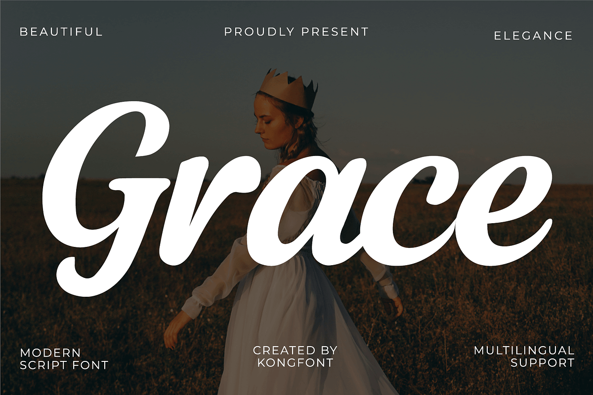 Grace – Modern Script Font, a Script Font by overlaytemplates (Photo 1 of 5)