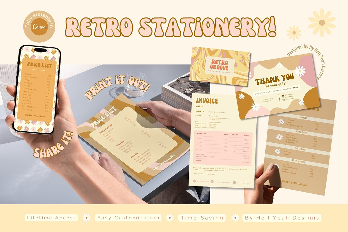 Retro Groove Branding Starter Kit, a Branding & Logo Template by Hell Yeah Designs (Photo 11 of 15)