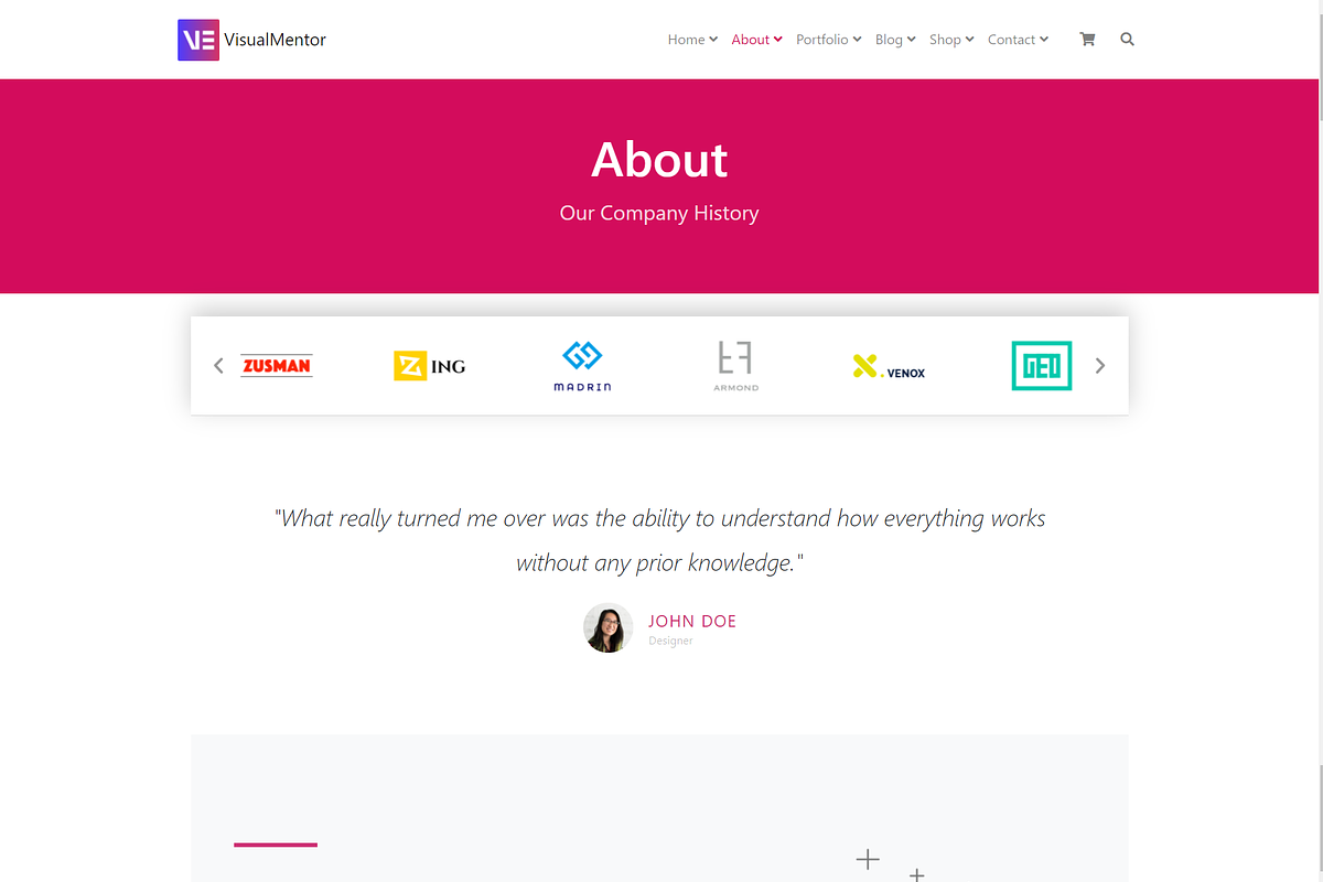VisualMentor - Elementor WP Theme, a WordPress Template by Visualmodo (Photo 3 of 34)