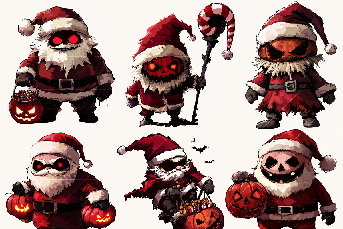 Quirky Spooky Santa Claus Clipart, an Object Illustration by Design Scotch (Photo 4 of 7)
