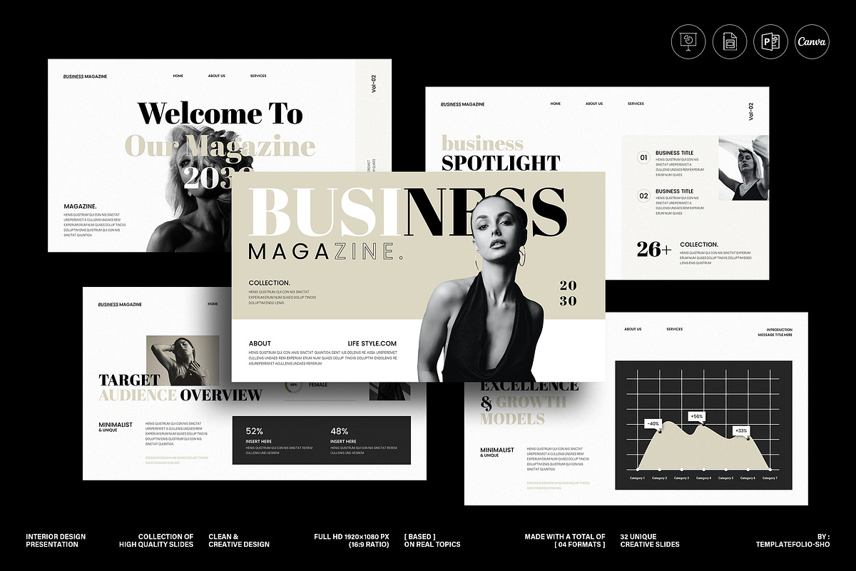 Business Magazine Canva Template, a Presentation Template by TemplateFolio-Shop (Photo 13 of 13)