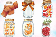 Watercolor Fall Mason Jars Clipart, an Illustration by Canvas Craft (Thumbnail 3 of 4)