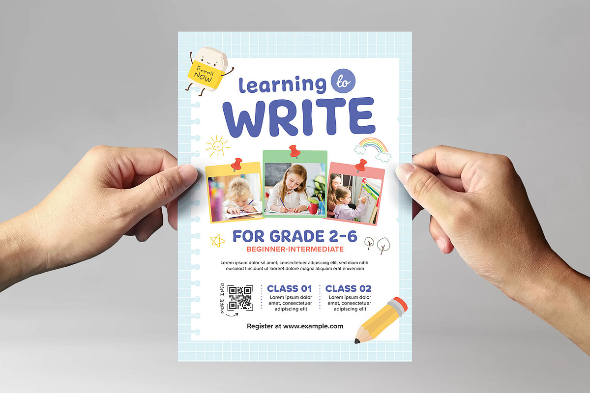 Children Writing Education Flyer, a Flyer Template by BrandPacks (Photo 3 of 6)
