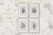 Toile Black and White Floral Pattern, a Pattern Graphic by paper aesthetic (Thumbnail 6 of 10)