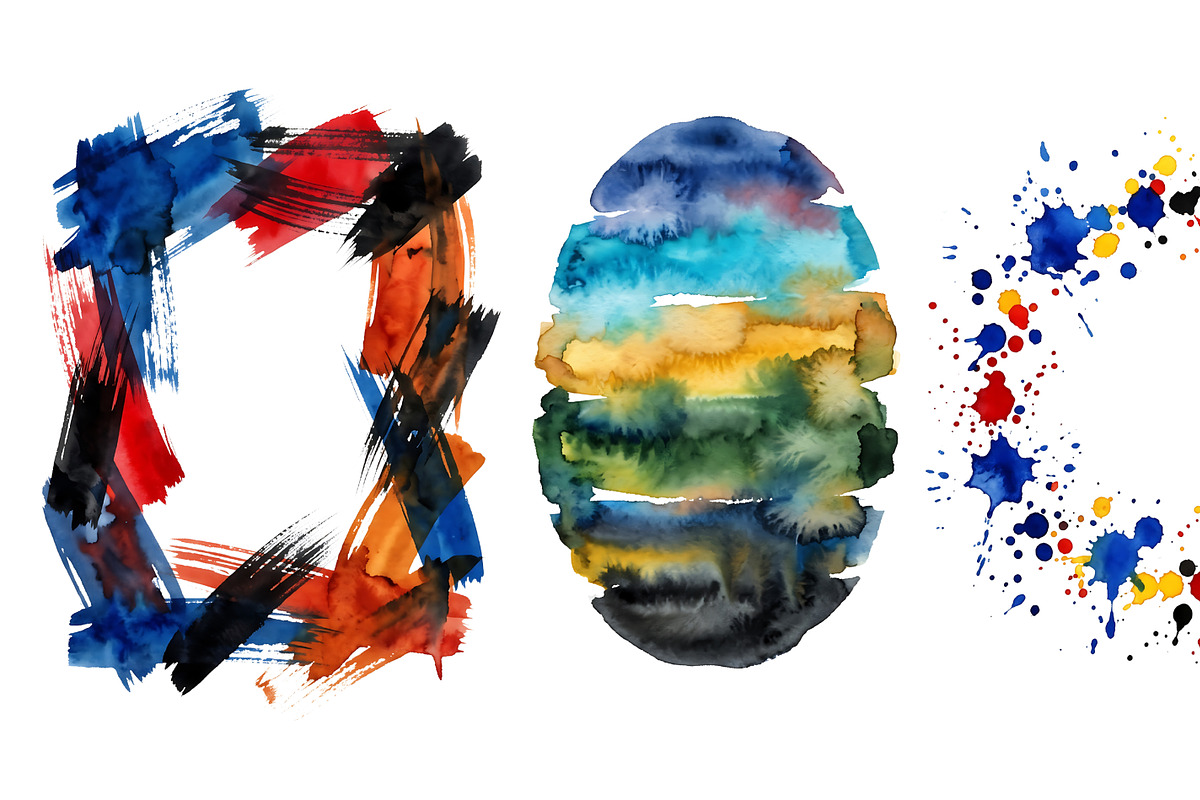 Watercolor Borders Clipart Set, an Object Graphic by RAHMAT (Photo 15 of 15)
