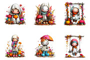 Cute Ghost Clipart Bundle, a Seasonal Illustration by CreationArt (Thumbnail 6 of 7)