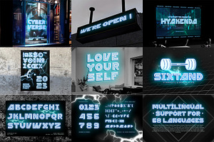 Modern Neon Font Bundle