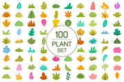 Bundle of Plant, Bush & Leaf Clipart, an Illustration by Designfour (Thumbnail 1 of 6)
