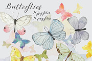 Watercolor Butterflies, an Illustration by Valeri Nick (Thumbnail 1 of 3)