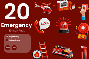 Emergency Service 3D Icon Pack, a 3D by baii09