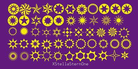XStellaStern, a Symbol Font by Ingrimayne Type