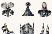 Black & White Checkered Halloween, a Seasonal Illustration by BusyDaydesign (Thumbnail 5 of 9)