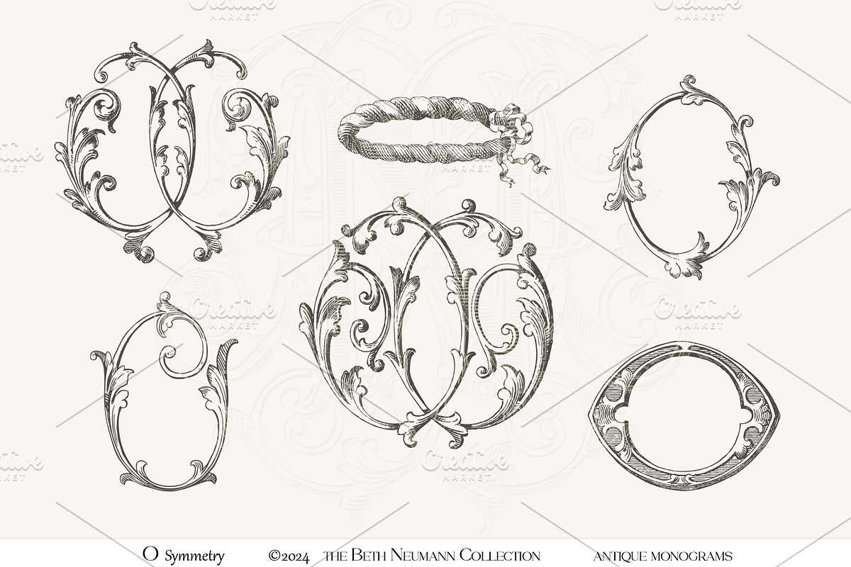 Antique Vintage Monogram Initial O, an Object Graphic by Antique Monograms (Photo 1 of 4)