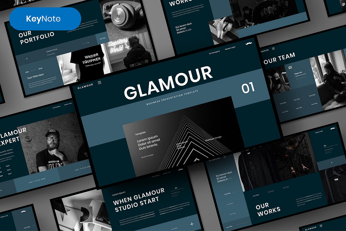 Glamour – Business Keynote Template, a Presentation Template by Dens Creative Studio (Photo 1 of 6)