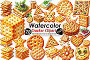 Cracker Watercolor Clipart, an Illustration by Black Bird Studio (Thumbnail 1 of 6)
