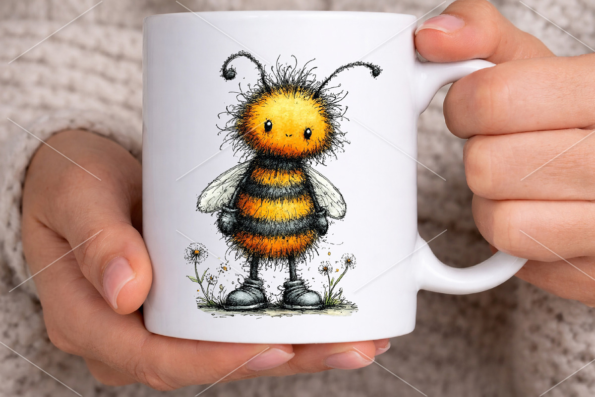 Whimsical Bee Spring Clipart Bundle, an Illustration by Canvas Craft (Photo 5 of 7)