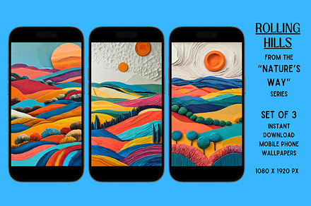 MobilePhoneWallpapers (RollingHills), a Wallpaper Graphic by Shisa Images