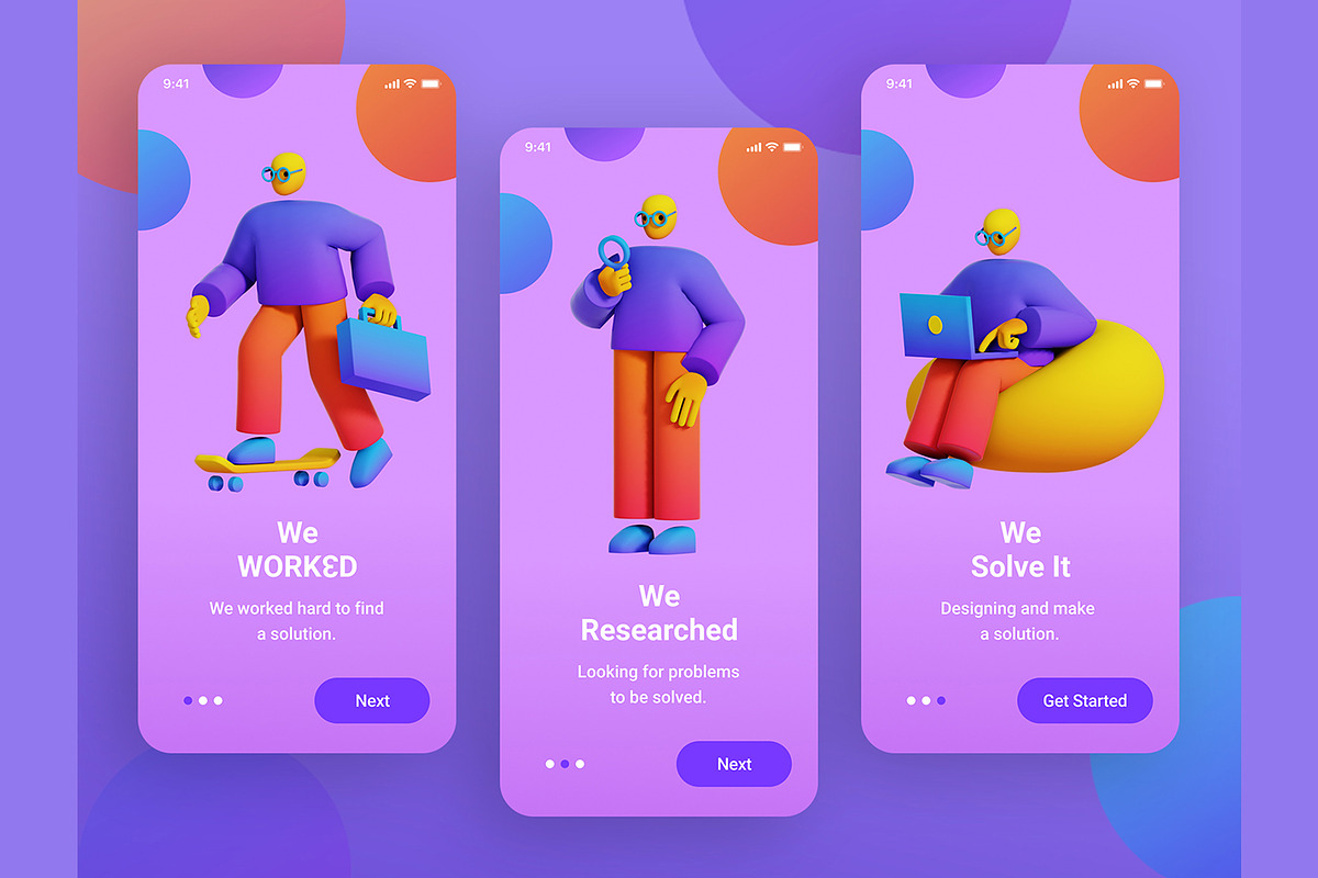 WORK3D Character Illustrations, an Object Graphic by Rakata Studio (Photo 2 of 6)