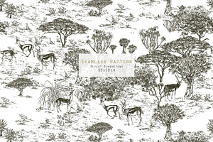 Safari. Seamless Patterns Panorama