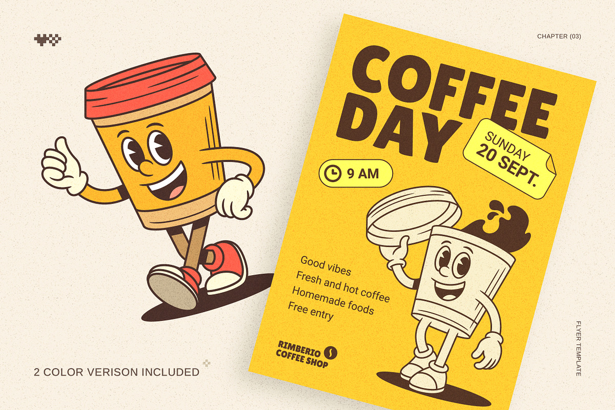 Coffee Cup Cartoon Mascot Character, a Food Illustration by Vasya Kobelev (Photo 4 of 8)