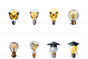 Light Bulb Clipart, Vintage Bulb PNG, an Object Illustration by BrushstrokeArtGB (Thumbnail 6 of 9)