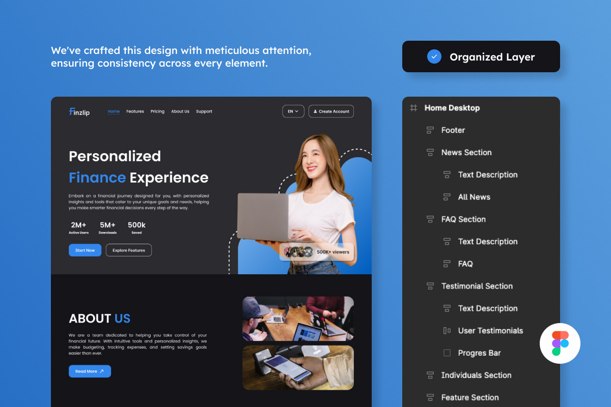Finzlip - Banking Solutions Landing, a Landing Page Template by productype1 (Photo 2 of 5)